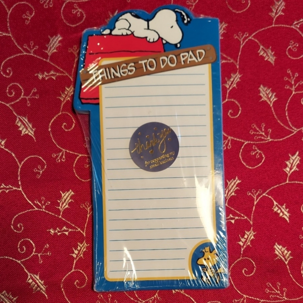 Y2k Snoopy Peanuts Magnetic Things To Do Pad - 60 sheets NWT